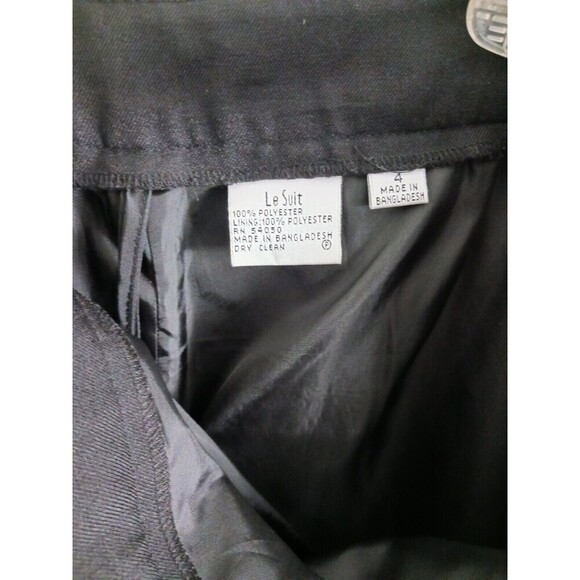 Le Suit Black Suit Set Jacket Blazer & Dress Pants Size 4 Petite Long‎ Sleeve - Picture 8 of 16